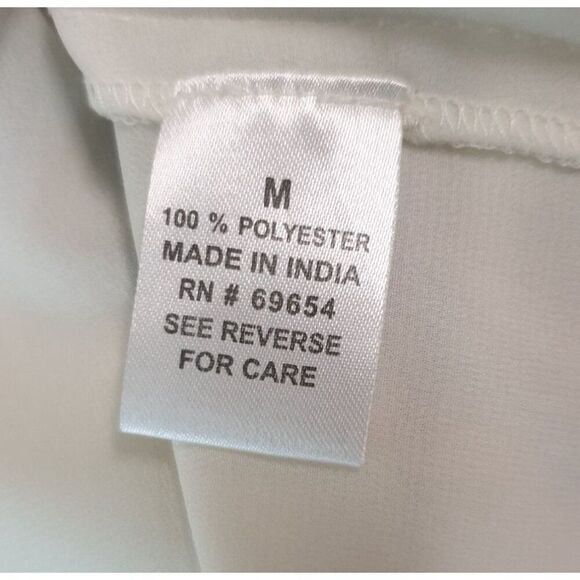 Charming Charlie Womens Button-Down Blouse M Sheer Blk Eyelash Lace Office Boho - Picture 6 of 8